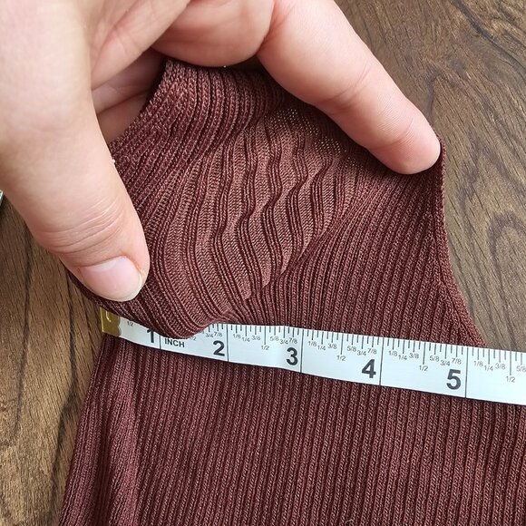 NEW!! Miss Love Ribbed Strappy Knit Top Cropped Tank, S, Chocolate - Picture 5 of 8